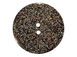 Knopf mit Glitter, 2-Loch - Größe: 23mm - Farbe: schwarz - Art.Nr. 