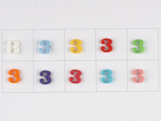 Knopf Zahlen 3 