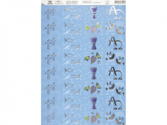 Konf. Komm Streifen blau-A4, selbstklebend, 5er Pack 200 g 