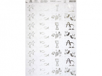 Konf. Komm Streifen silber-A4, selbstklebend, 5er Pack 