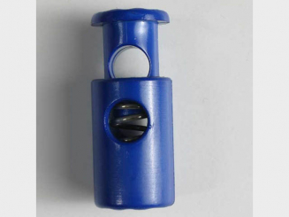 Kordelstopper rund mit Feder - Größe: 23mm - Farbe: blau - Art.Nr. 