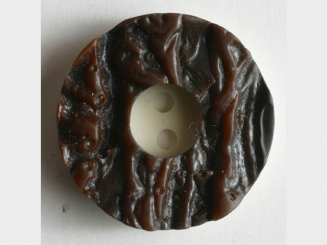 Kunststoffknopf Hirschhornimitat - Größe: 11mm - Farbe: braun - Art.Nr. 