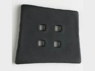 Kunststoffknopf Kopfkissenform mit 4 quadratischen Löchern - Größe: 55mm 