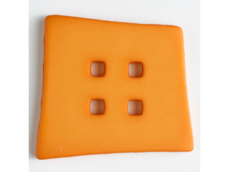 Kunststoffknopf Kopfkissenform mit 4 quadratischen Löchern - Größe: 55mm 