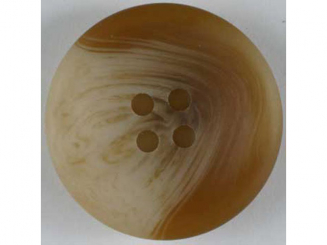 Kunststoffknopf, marmormiert, 4 Loch - Größe: 25mm - Farbe: braun - 