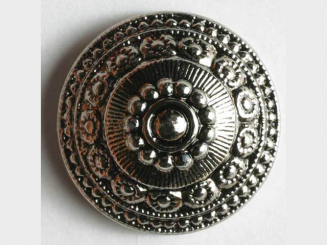 Kunststoffknopf metallisiert - Größe: 14mm - Farbe: altsilber - 