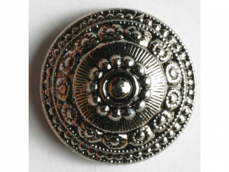 Kunststoffknopf metallisiert - Größe: 18mm - Farbe: altsilber - 