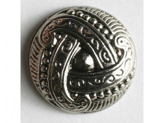 Kunststoffknopf metallisiert, knotenähnlichem Motiv  groß 