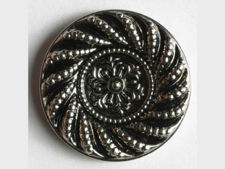 Kunststoffknopf metallisiert, reichlich verziert - Größe: 18mm - 