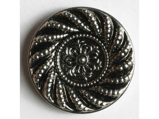 Kunststoffknopf metallisiert, reichlich verziert - Größe: 23mm - 