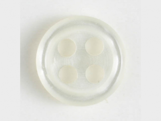 Kunststoffknopf mit 4 großen Löchern - Größe: 9mm - Farbe: weiß - Art.Nr. 