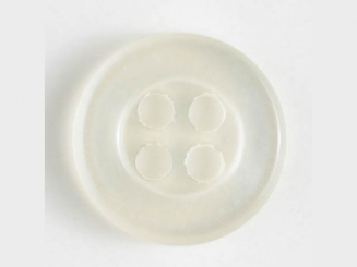 Kunststoffknopf mit 4 großen Löchern - Größe: 11mm - Farbe: weiß - 