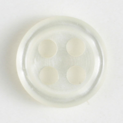 Kunststoffknopf mit 4 großen Löchern - Größe: 11mm - Farbe: weiß - 