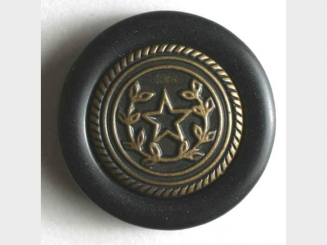Kunststoffknopf mit goldenem Stern und Laubzweig -Größe: 20mm - Farbe: 