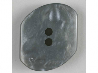 Kunststoffknopf mit unregelmäßiger Form - Größe: 28mm - Farbe: grau - 