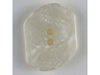 Kunststoffknopf mit unregelmäßiger Form - Größe: 28mm - Farbe: weiß - 