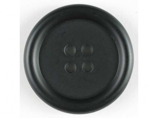 Kunststoffknopf schlicht, 4 Loch - Größe: 25mm - Farbe: schwarz - 