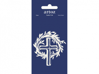 Lasercut Kranz und Kreuz 