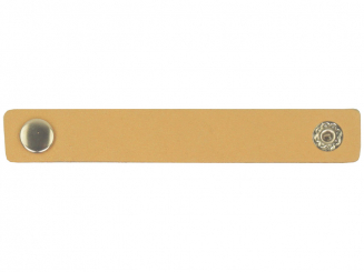 Leder Label mit Druckknopf 10x1,5 cm hellbraun 