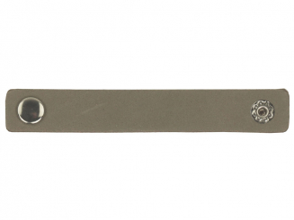 Leder Label mit Druckknopf 10x1,5 cm taupe 