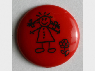 Mädchenknopf - Größe: 15mm - Farbe: rot - Art.Nr. 211425 