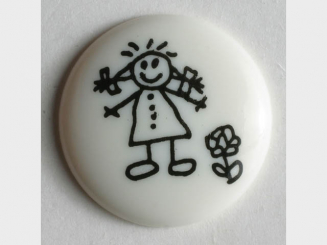 Mädchenknopf - Größe: 15mm - Farbe: weiß - Art.Nr. 211448 