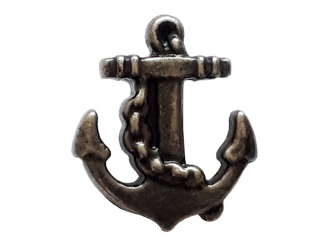 Metallknopf Anker mit Öse - Größe: 18mm - Farbe: altsilber - Art.Nr. 