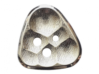 Metallknopf Dreieck Waben 3-Loch - Größe: 20mm - Farbe: silber - 