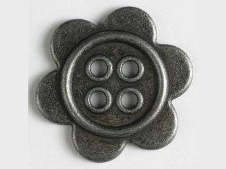 Metallknopf mit Löchern - Größe: 28mm - Farbe: altzinn - Art.Nr. 