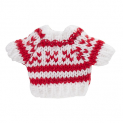 Mini-Pullover 3,5 x 5 cm weiß/rot 