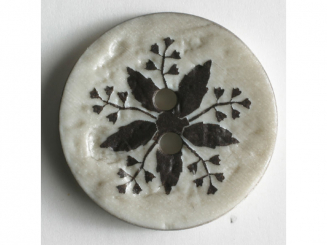 Modeknopf mit aufwändigem Blättermotiv - Größe: 25mm 