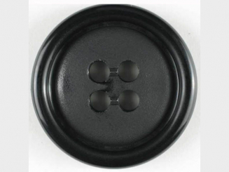 Modeknopf schlicht mit Rand - Größe: 30mm - Farbe: schwarz - Art.Nr. 