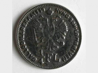 Münzenknopf, vollmetall, Gallodillrexaa 1859 HVNC-Münze mit 