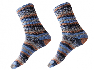 ONline Garne Sensitive Socks Farbe 77 hellblau-dunkelblau-braun