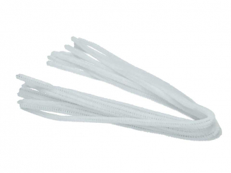 Pfeifenputzer  ø 8 mm - 50 cm-10 Stk. weiß