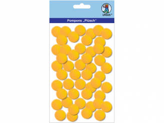 Plüsch Pompons 20 mm 50 Stück, SONNENGELB