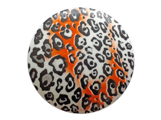 Polyamidknopf Animal Print mit Öse - Größe: 20mm - Farbe: weiß - Art.Nr. 