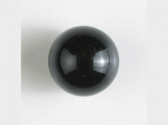 Polyester-Kugelknopf mit Öse - Größe: 10mm - Farbe: schwarz - 