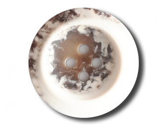 Polyesterknopf mit trendigem Flammendekor mit 2 Löchern - Größe: 