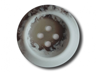 Polyesterknopf mit trendigem Flammendekor mit 2 Löchern - Größe: 