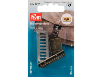 Prym Drehverschluss fuer Taschen altmessing gebuerstet 