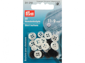 Prym Hemdenknoepfe KST 11 + 9 mm perlmuttimit./anthrazit 