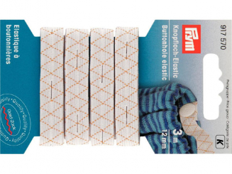 Prym Knopfloch-Elastic 12 mm weiss 