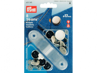 Prym NF-Jeans-Knoepfe glatt MS 17 mm silberfarbig 