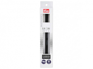 Prym Strumpfstricknadeln Ergonomics Carbon 20 cm 2,50 mm