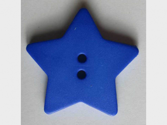 Quiltingknopf in Form eines hübschen Sternes - Größe: 15mm - Farbe: blau 