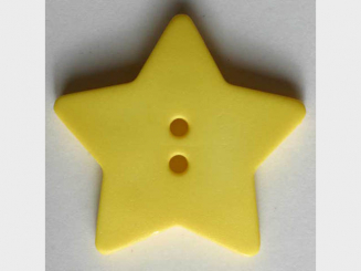 Quiltingknopf in Form eines hübschen Sternes - Größe: 15mm - Farbe: gelb 