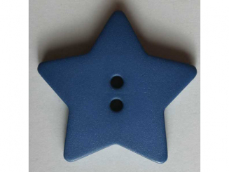 Quiltingknopf in Form eines hübschen Sternes - Größe: 15mm - Farbe: blau 
