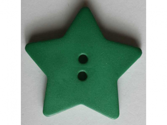 Quiltingknopf in Form eines hübschen Sternes - Größe: 15mm - Farbe: grün 