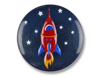 Rakete im Sternenhimmel mit Öse - Größe: 15mm - Farbe: marine - 